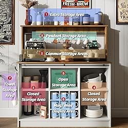 4ever2buy Farmhouse Coffee Bar Cabinet with