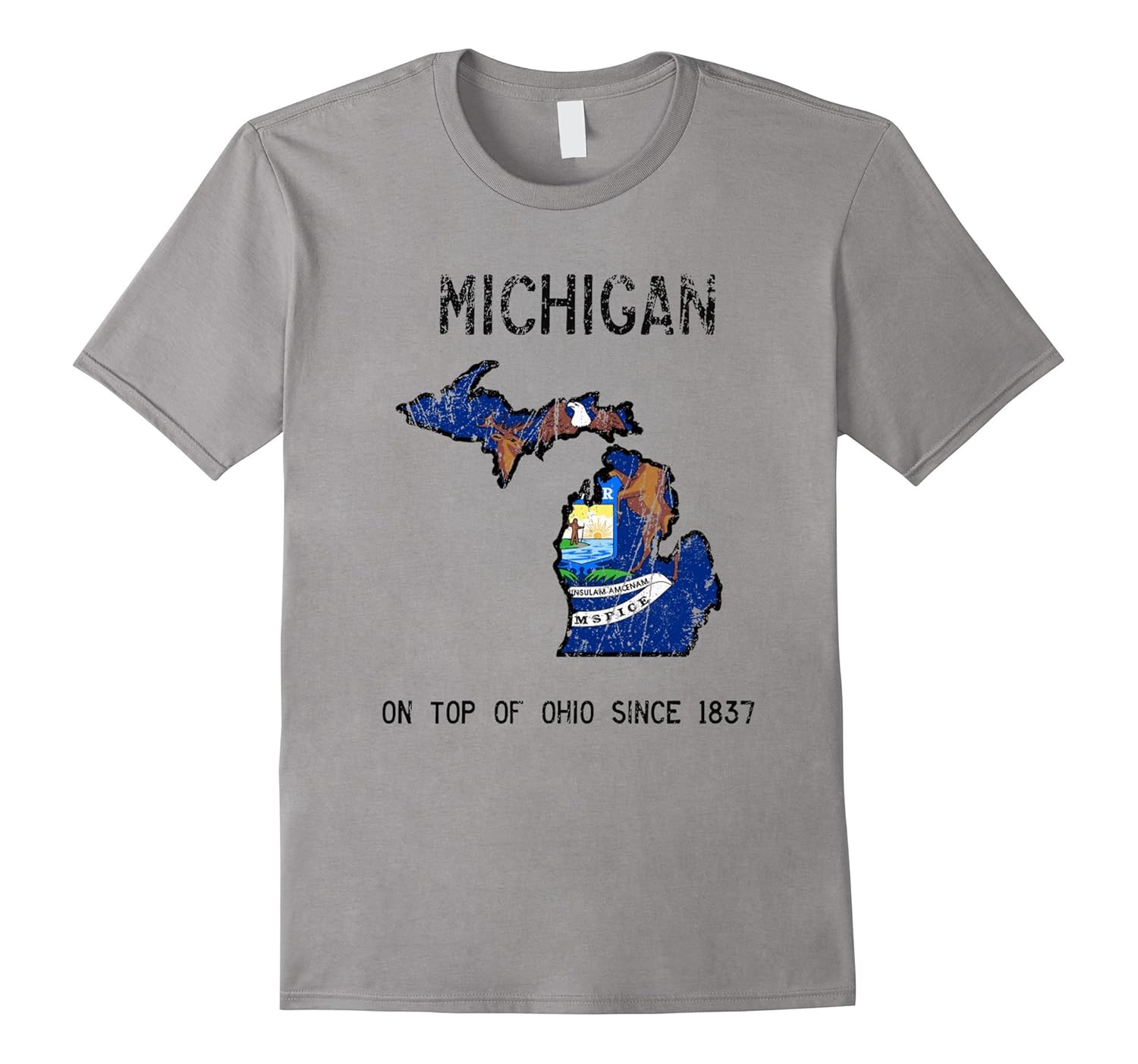 Michigan Pride American State Distressed Shirt-ANZ