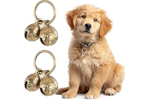 Styquenzer Copper Bell for Dog Collar, 4 PCS Brass Dog Bells Extra Loud Collar Bell for Pet Tracking Anti Lost Training Pets Pendant Accessories Anti Theft Bells for Little Dogs & Cats