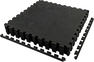 Element Fitness Puzzle Mat Foam Floor Tiles for Home Gym and Baby Play Mat – 0.5” Thick EVA Foam Interlocking Gym Mats, Exerc