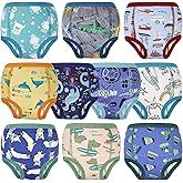 MooMoo Baby Potty Training Underwear Absorbent Toddler Training Pants for Boys and Girls 10 Packs Cotton Pee Pants 2T-9T