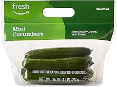 Amazon Fresh Brand, Mini Cucumbers, 16 Oz