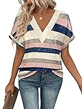EyMuse T Shirts Short Sleeve V Neck Tees Womens