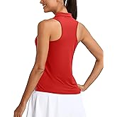 MathCat Womens Golf Polo Shirts, Sleeveless 1/4 Zip UPF 50+ Tennis Tank Top, Racerback with Collar Athletic Shirt Quick Dry