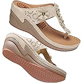 FUDYNMALC Womens Sandals Wedge Shoes: Summer Dressy Woman Platform Flip Flops Comfortable Casual Dress Wedding Wedges Footwear Ladies