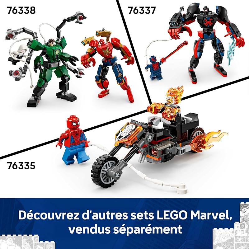 ǀ Marvel Spider-Man et sa Voiture Contre Wolverine Vénomisé - Jouet de Super-Héros avec Maquette de Voiture, 2 Minifigurines & 2 Fusils à Ressort - Cadeau pour Garçon dès 7 Ans & Fans 76336