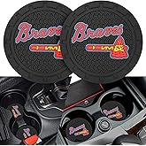 2PCS Car Cup Holder Coaster,Auto Cup Holder Insert Coaster for Atlanta Braves Baseball Fans, Non-Slip Car Drink Mat, Interior Accessories, Atlanta Braves