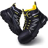 Blapek Steel Toe Boots for Men Puncture Resistant Work Shoes Slip Resistant Leather Safety Sneakers Lightweight Breathable Comfortable Industrial Footwear