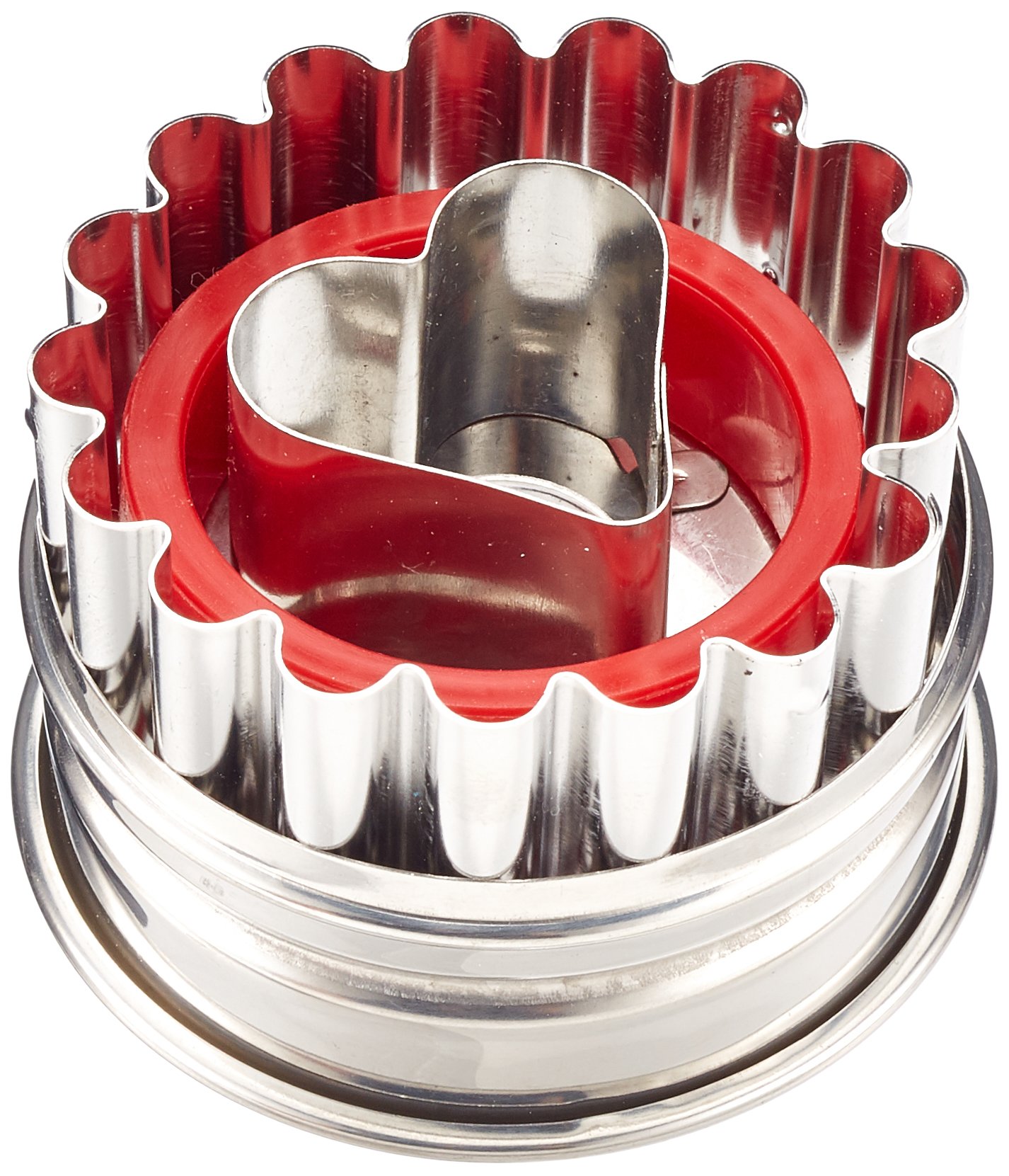 Staedter Linzer Heart Outer Ring, 4.8 cm, Stainless Steel, Silver, 30 x 4.8 x 30 cm