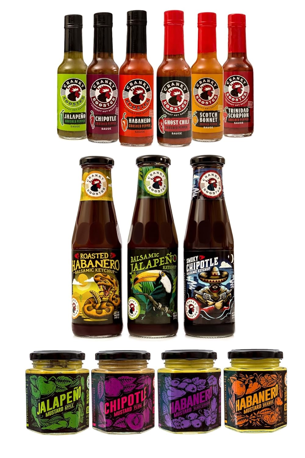 Cranky Rooster Hot Sauce Variety Pack