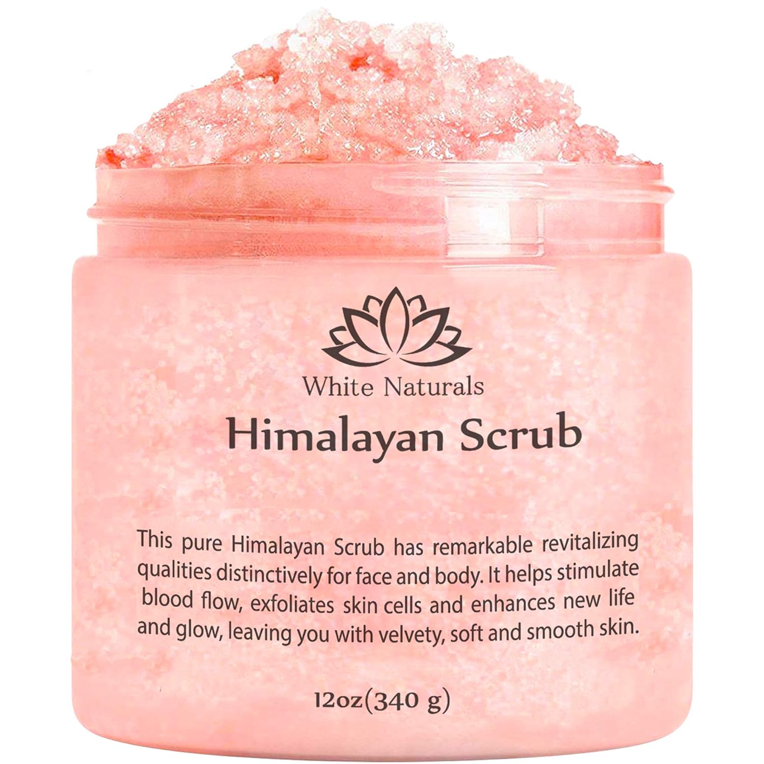 Labor Day Sale! Pure Himalayan Pink Salt Body Scrub Wash With Exfoliate For Soft, Healthy Skin, Massaging For Sore Muscles & Skin Imperfection 12 oz : Beauty