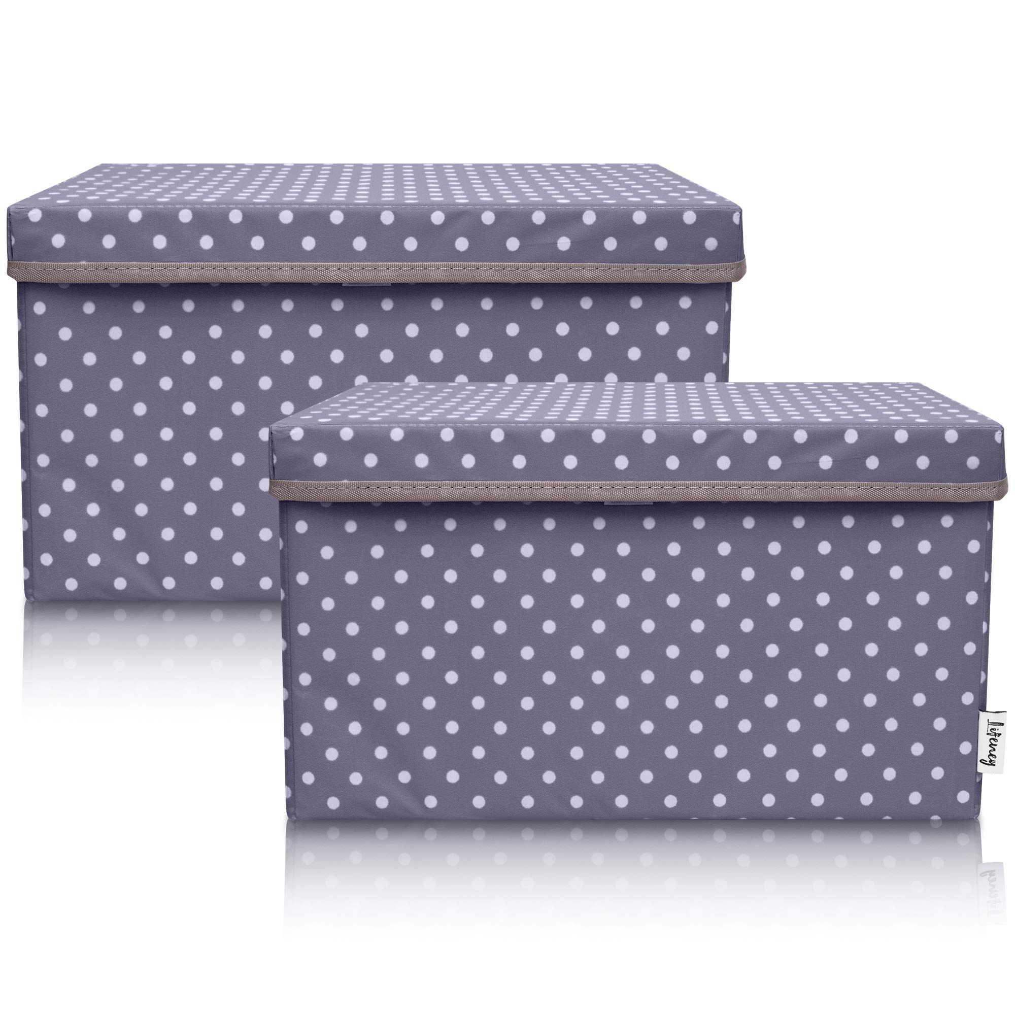 Lifeney 2-Set Cube Storage Box (37x25x21cm) I Kids Storage I Canvas Storage Box I Baby Box Organiser