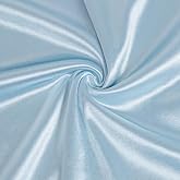 JOSNAAN 59" Wide Stretch Silky Spandex Satin Fabric by The Yard - Shiny Satin Spandex Fabric for Dresses, Active Wear, Yoga Pants, Table Cloth(1Yard, Sky Blue)