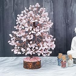 Rose Quartz Crystal Tree of Life - Chakra Tree for
