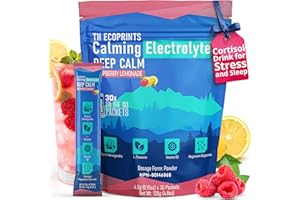 Supercalm Calming Electrolyte Drink Mix - Raspberry Flavour | L- Theanine, Magnesium, Vitamin D & Ashwaganda | Helps Promote 