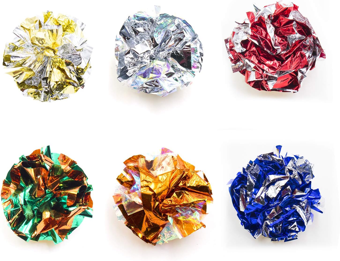 VAPKER 6cm/2.36 Inches Large Cat Crinkle Balls Toys, Colorful Mylar Crinkle Balls for Pet Kitten(18PCS Random Color) - Image 3
