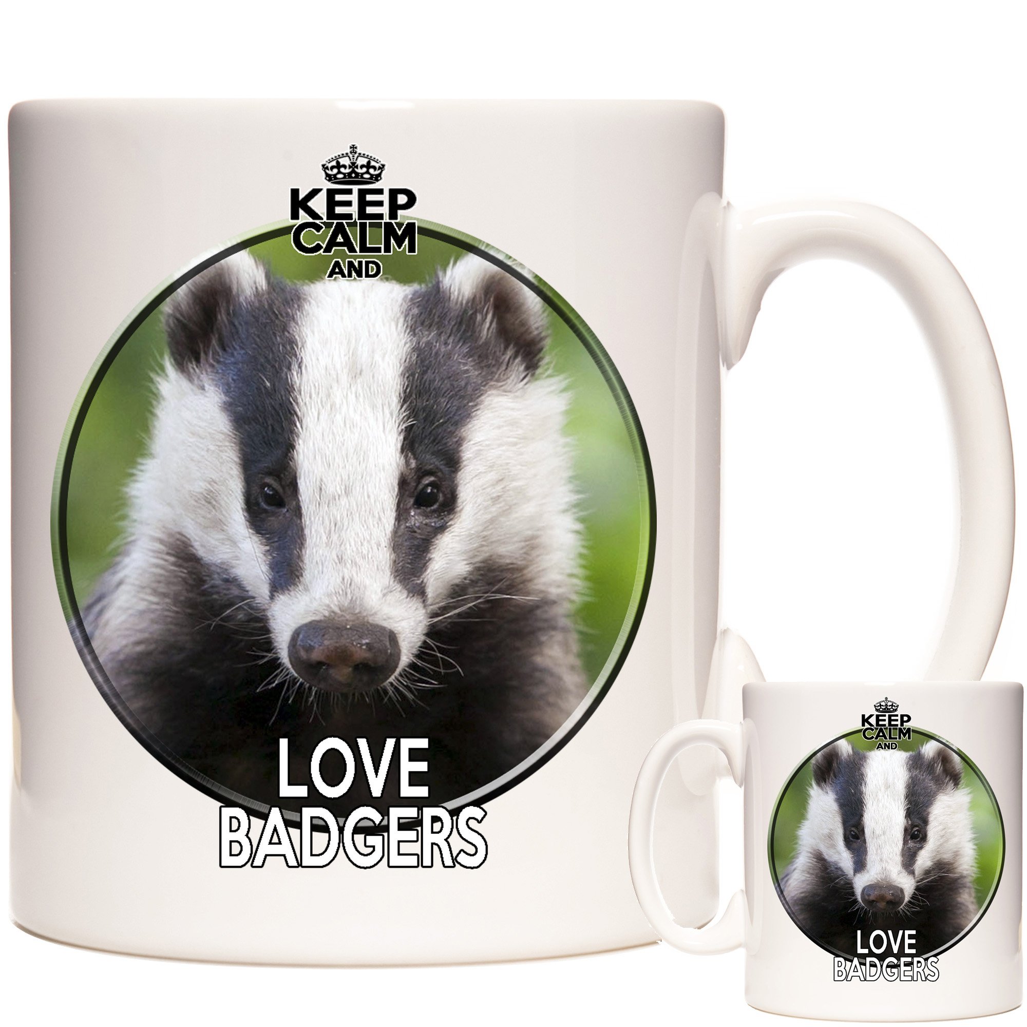 KAZMUGZ Badger Mug, Keep Calm and Love Badgers. Exclusive to Ceramic Gift Mug.