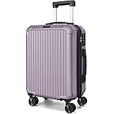 LIGHT FLIGHT Carry On Luggage 22x14x9 Airline Approved, Durable Hard Shell Carry On Suitcases with Wheels, Expandable Hardside Lightweight Travel Luggage with TSA Lock 20 Inch Carry on, Rose Purple