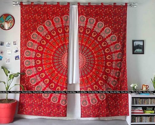 Amazon Com The Art Box Mandala Bedroom Window Curtains Indian