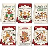 Hosuly 6 Pcs Christmas Kitchen Towels Christmas Gingerbread Man Dish Towel Funny Gingerbread Cookie Tea Towels Xmas Hot Cocoa Gnome Candy Hand Towels Housewarming Gifts for Kitchen Holiday Cooking