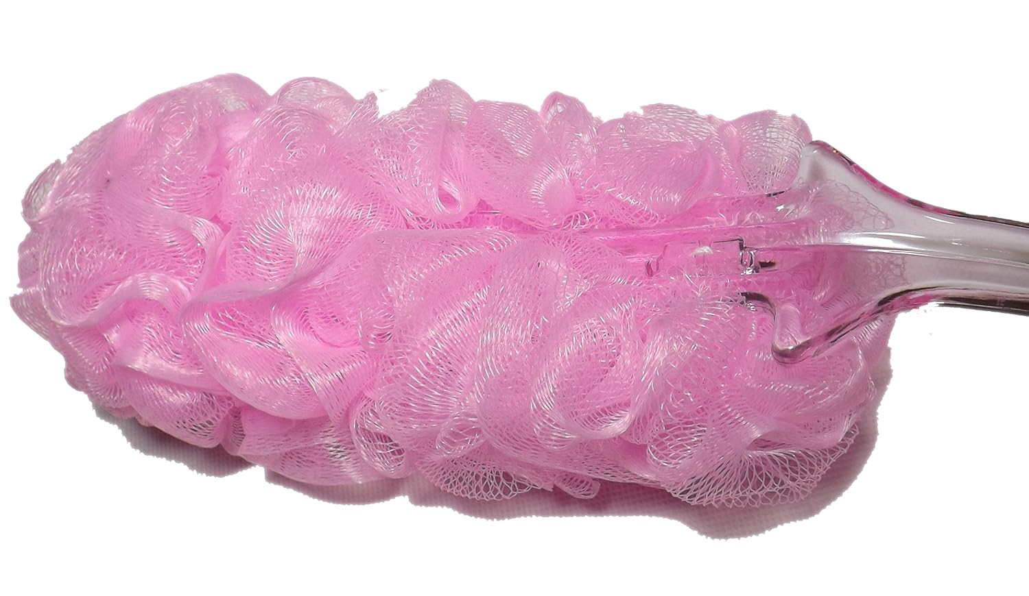 Mesh Puff Bath Sponge Body Soft Brush Crystal Handle for Seniors Elder Elderly Disabled Patients Pregnant Maternity Ladies Grandma (Pink) : Beauty