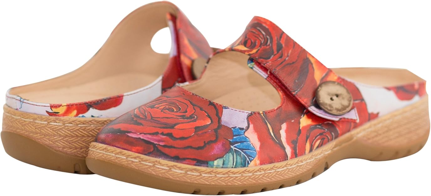 Amazon.com | Anuschka Womenâs Leather Open Back Mary Jane Shoe, Indira | Memory Foam Footbed | Shoes
