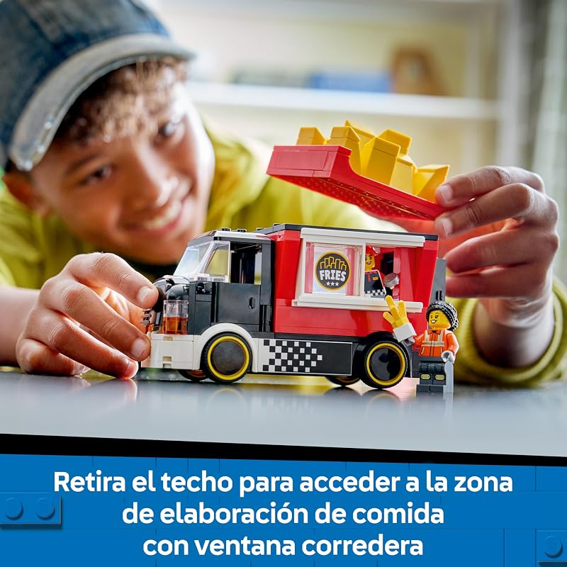 City Toy Chip Truck - Kit de Modelo de Veículo com Suporte Destacável, 2 Minifiguras e Comida de Brinquedo - Presente de Aniversário para Crianças 5+ Anos - 60488 — foto 4 de 8
