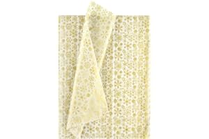 NEBURORA 60 Sheets Christmas Snowflake Tissue Paper Gold Snowflake Gift Wrapping Tissue Paper for DIY Crafts and Christmas Pa
