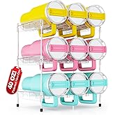 Reusable Stackable with Handle Compartment Water Bottle Tumbler Organizer for Stanley 40oz with Handle Cup, Stanley Accessories for Pantry, Cabinet & Kitchen Organization and Storage,3 Tier Hold 9