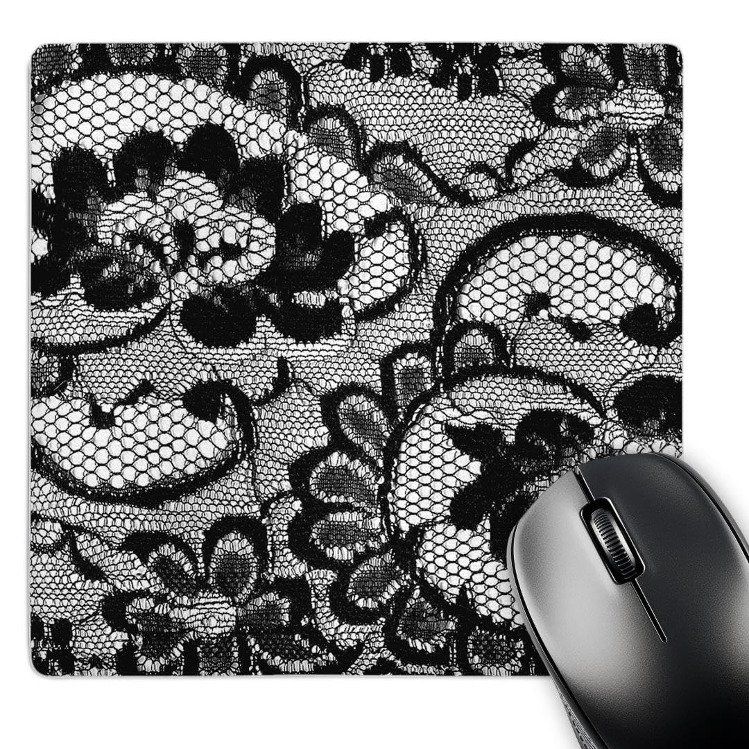 Photo 1 of 3dRose LLC Sassy Lace Print Perfect for Bachelorette Or Lingerie Parties Pattern Mouse Pad,Black and White (mp_26419_1)