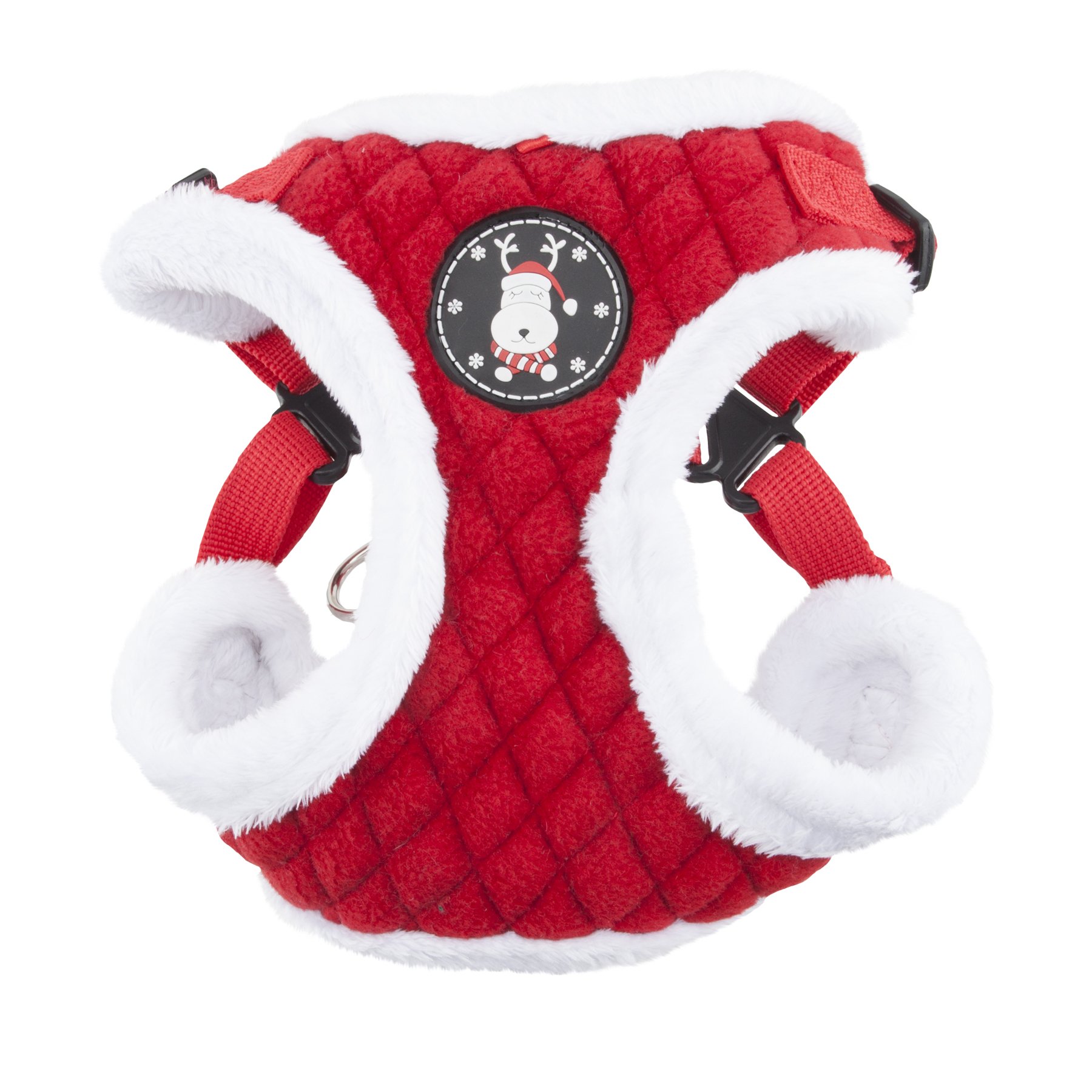 Puppia 4 Point Christmas Harness, Soft Harness for Small and Medium Dogs - Red