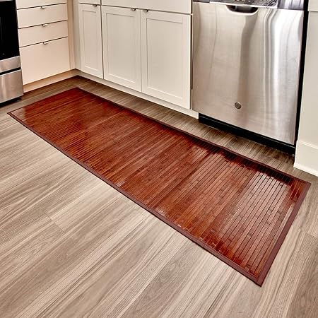 Idesign Tappeto Bagno Tappeto Antiscivolo Bagno Anche Per Cucina O Ingresso Impermeabile Extra Lungo Tappetino Bagno O Corridoio In Legno Di Bambù