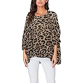 Nicetage Boho Top Sheer Dressy Blouse Chiffon Blouses for Women Sheer Poncho Flowy Batwing Tops Cruise Wear