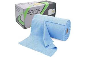 GEESEBUY 12" x 12" Strong Water Absorption Car Towel,80 Pack Microfiber Towels for Cars,Microfiber Towels Roll Can be Reusable for Car,House,Kitchen,Garage(Blue)