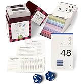 Award-Winning Multiplication Flash Cards &ndash; 173 Jumbo Cards (3.1&rdquo; x 5.2&rdquo;), All Facts 0&ndash;12 &ndash; 1 Fact &amp; Visual Aid Per Card &ndash; Includes 2 Bonus Math Dice, Games, Charts &amp; Mastery Divider Tabs &ndash; Grades 2&ndash;6