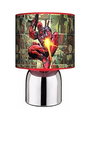 Deadpool Red Bedside Touch Lamp Boys Bedroom Light