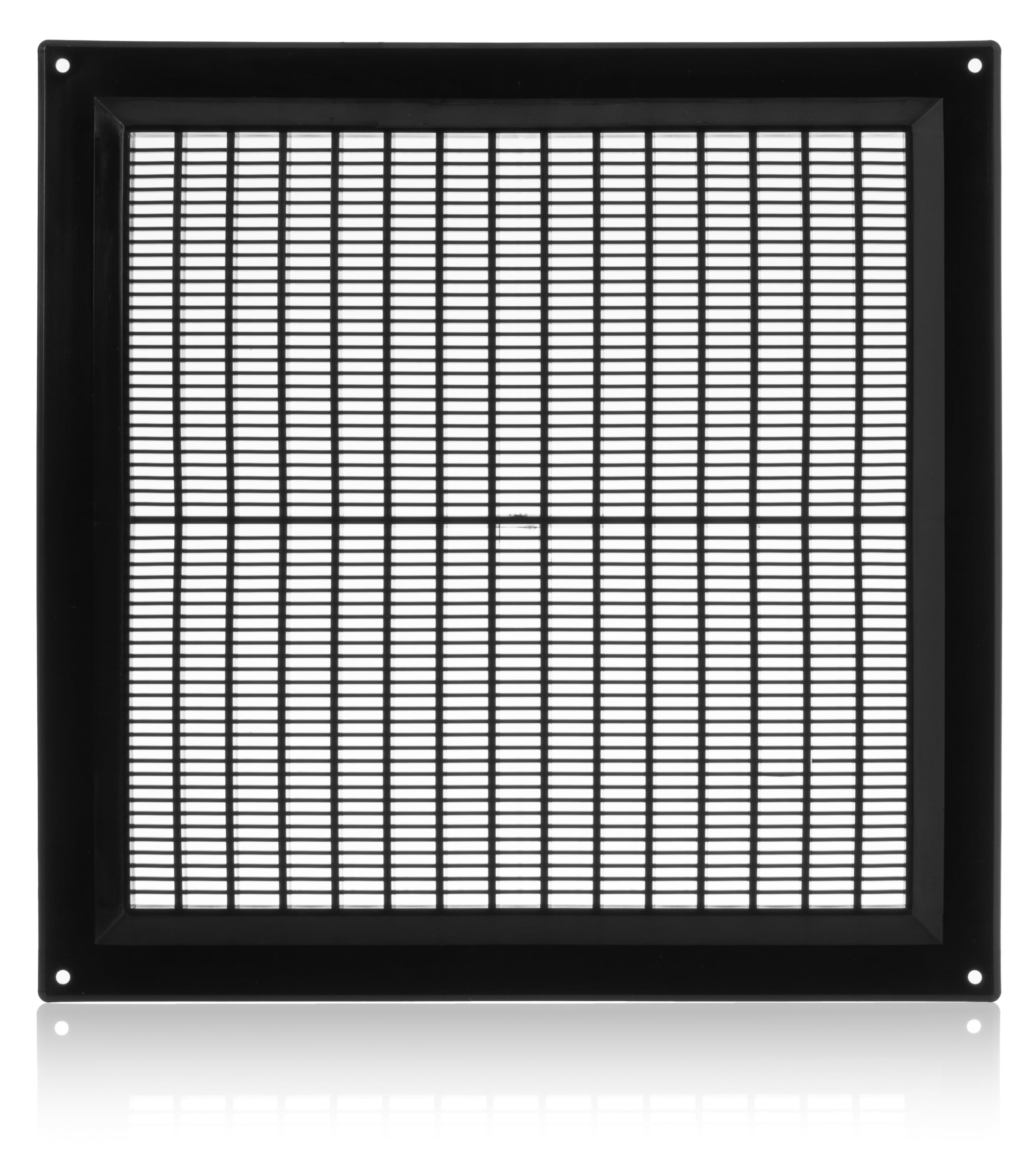 250x250mm / 10x10 inch Plastic Ventilation Grille with Anti-Insect Mesh - Black Air Vent Cover