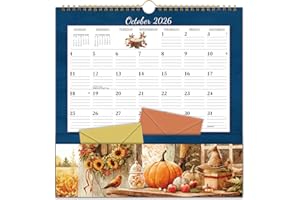 LORTARL 2026 Calendar - 2026 Wall Calendar with Pocket, January 2026 to December 2026, 12'' x 12'' Monthly Calendar for Home, Office, School