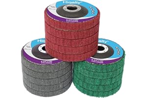 HIQALTY 15Pcs 4.5" x 7/8" Nylon Fiber Flap Disc Polishing Grinding Wheel,Scouring pad Buffing Wheel for Angle Grinder