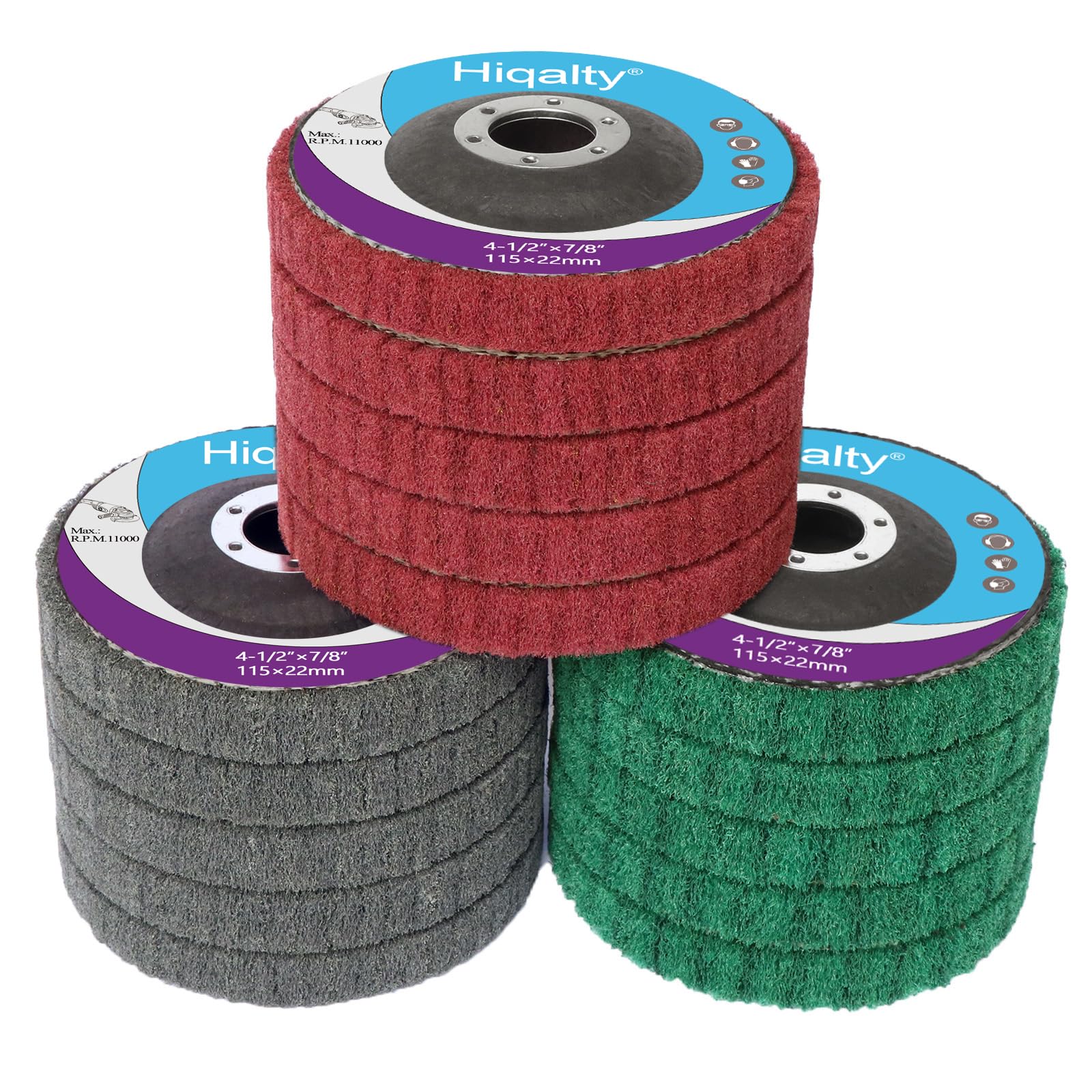 Photo 1 of 15Pcs 4.5" x 7/8" Nylon Fiber Flap Disc Polishing Grinding Wheel,Scouring pad Buffing Wheel for Angle Grinder