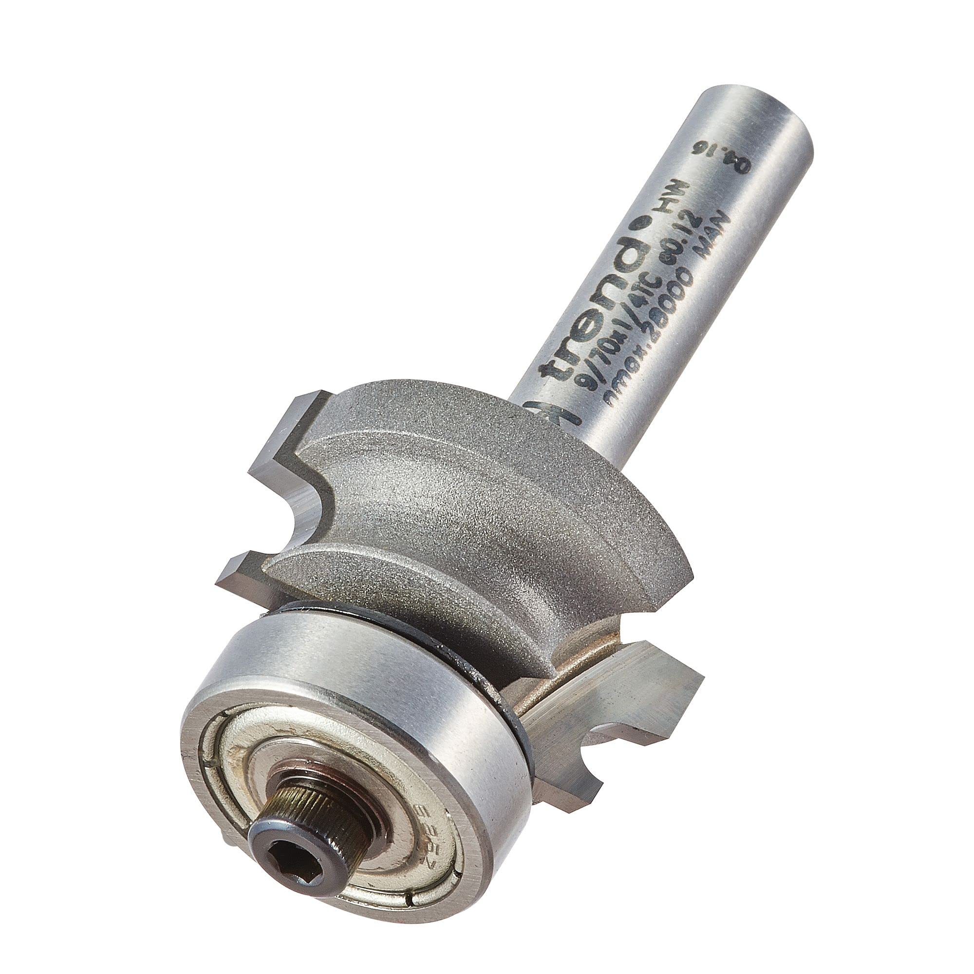 Trend Professional Bearing Guided Corner Bead Router Cutter, 1/4 Inch Shank, 23mm Cut Diameter, 16mm Bearing Diameter, 2mm Radius, 9/70X1/4TC