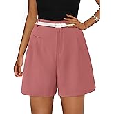 PRETTYGARDEN Shorts for Women Dressy 2026 Summer Elastic High Waisted Wide Leg Business Casual Work Shorts with Pockets