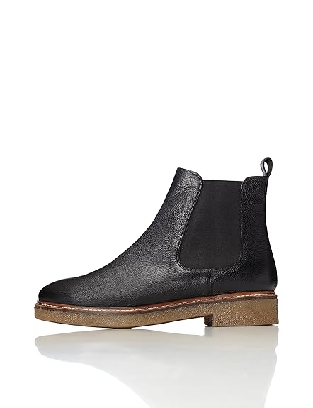 find. Chelsea Boots Damen aus Glattleder, mit Kreppsohle
