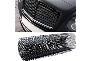 AICARS 40''×13‘’ Car Grill Mesh Metal Mesh 101x33cm Black Painted Aluminum Alloy Expanded Metal Sheet with 4x8mm Rhombic Hole Insert Bumper