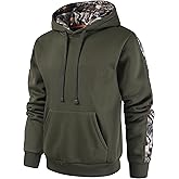Leidowei Men's Camo Outfitter Fleece Hoodie Pullover Long Sleeve Casual Sweatshirt with Pocket