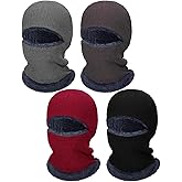 Bencailor 4 Pcs Winter Face Mask for Men Balaclava Ski Mask Winter Knitted Fleece Thermal Face Mask for Women Cold Weather