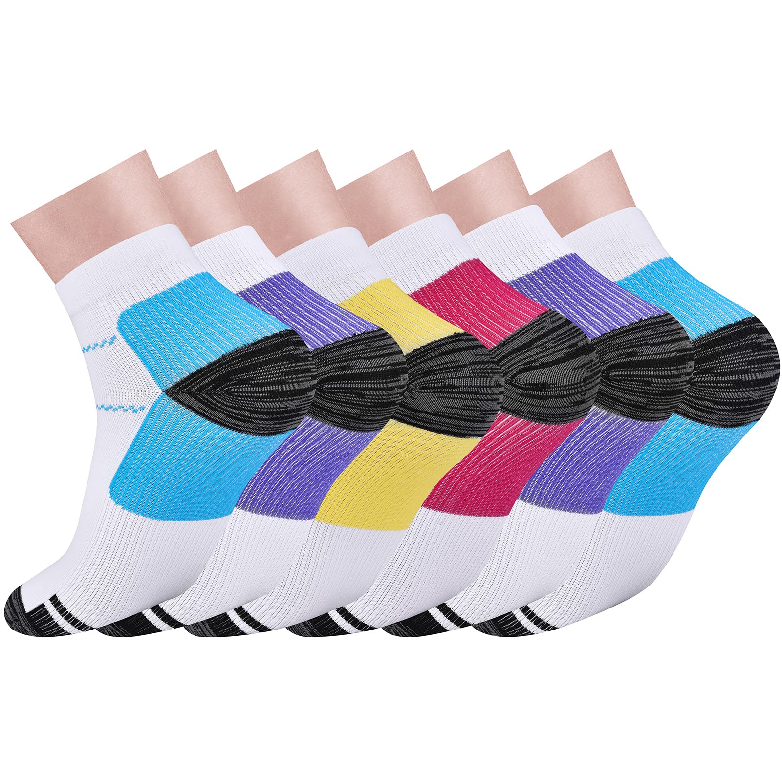 Pnosnesy 3/6/7 Pairs Compression Socks for Men & Women Plantar Fasciitis Socks Low Cut Sports Socks Athletic Socks with Arch Support Plantar Fasciitis — image 1