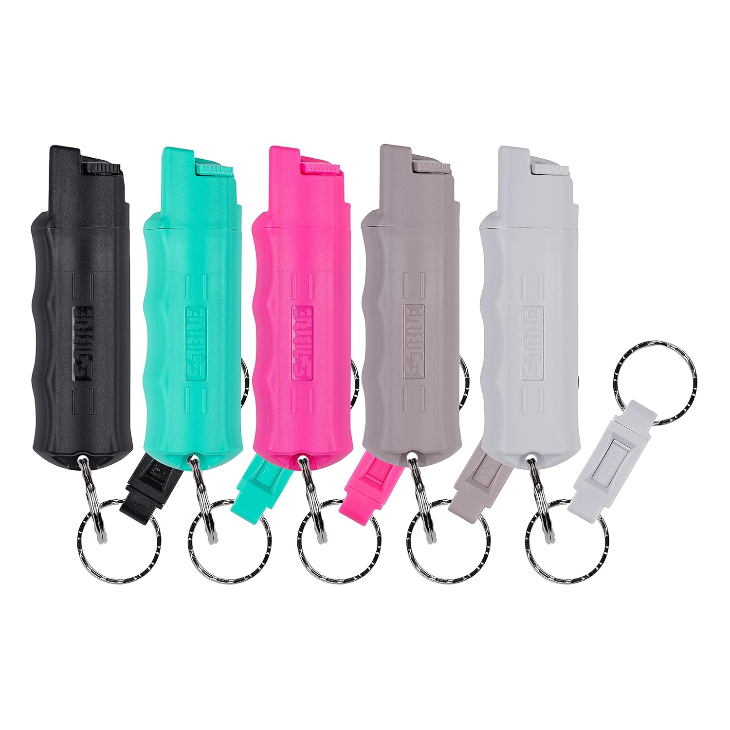 SABRE Pepper Spray Keychain, 25 Bursts of Max Police Strength OC Spray (5X Other Brands), Quick Release Key Ring For Easy Access, 10-Foot Range, Finger Grip For Accurate Aim, Assorted Color Multipacks : Industrial & Scientific