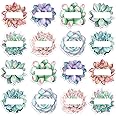Whaline 80Pcs Succulent Cutout Name Tag Stickers 8 Designs Rustic Bloom Classroom Blank Nameplate Sticker Bulletin Board Decoration Label Stickers for Summer Office School,10 Sheet