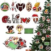 Chunful 36 Pcs Football Ornaments Wooden Football Ornament for Tree Bulk Hanging Tree Decorations DIY Crafts Sports Lover Gifts for Sport Game Day Party Supplies